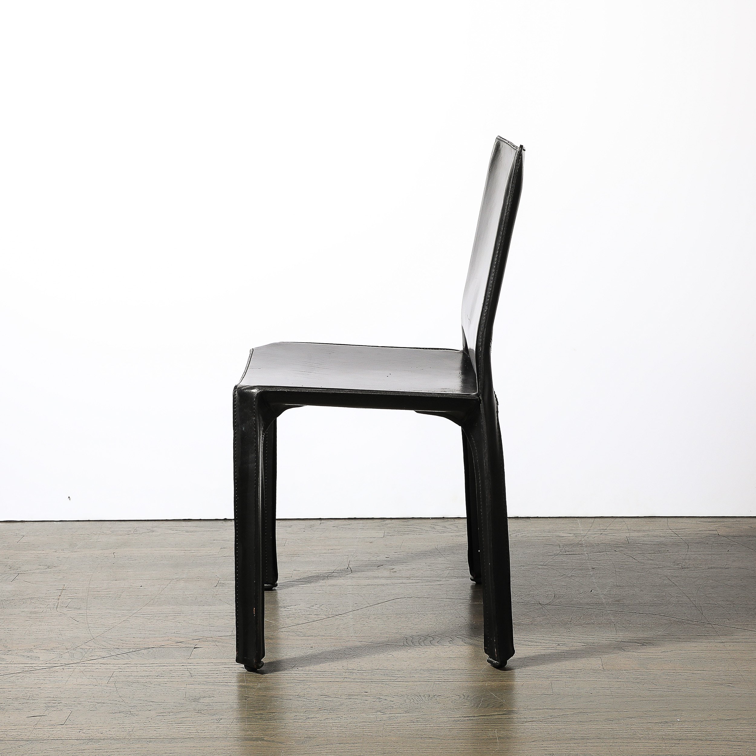 Mid-Century CAB 413 Leather Dining/Desk Chair by Mario Bellini for